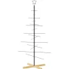 furnicato Weihnachtsbaum Metall mit Holzständer Schwarz 150 cm