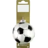 Fussball zum Hängen aus Glas Ø 6,5 cm Weiß