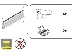 Gardinia EasyFix Plissee mit 2 Bedienschienen 100 cm x 130 cm Schiefer