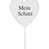 Gartenstecker Herz Antikweiß 35 cm