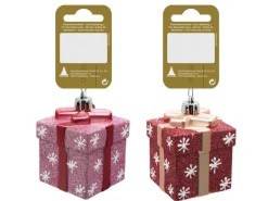 Geschenk aus Kunststoff zum Hängen 2 Farben 5 cm x 5 cm