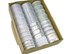 Geschenkband Silber-Weiß sortiert