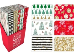 Geschenkpapier mit Weihnachtsmotiven Bunt 70 cm x 200 cm 6-fach sortiert