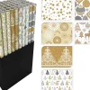Geschenkpapier mit Weihnachtsmotiven Gold-Silber 70 cm x 200 cm 6-fach sortiert
