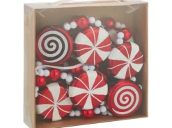 Girlande mit Kugeln Rot-Weiß 160 cm