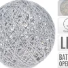 Glitzer-Ball Ø 15 cm Silber mit LED-Beleuchtung