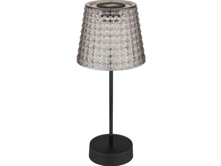 Globo LED Solarleuchte Kunststoff Schiebeschalter Ø 12,5 cm Schwarz Matt