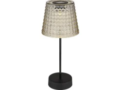 Globo LED Solarleuchte Kunststoff Schiebeschalter Ø 12,5 cm Schwarz Matt