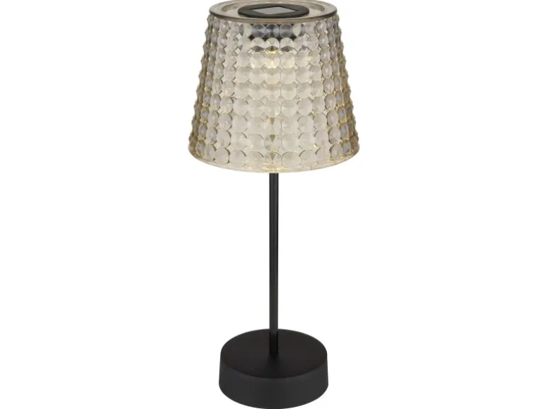 Globo LED Solarleuchte Kunststoff Schiebeschalter Ø 12,5 cm Schwarz Matt