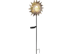 Globo LED Solarleuchte Metall Schwarz Matt Rostfarben Antik 81,5 cm x 24,2 cm