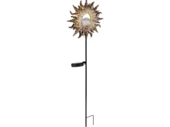 Globo LED Solarleuchte Metall Schwarz Matt Rostfarben Antik 81,5 cm x 24,2 cm