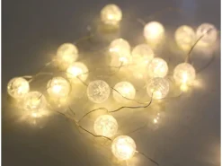 Globo LED-Lichterkette 20 LEDs Metall Silber 190 cm Warmweiß