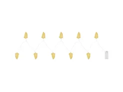 Globo LED-Lichterkette Blätter 10 LEDs Kunststoff 165 cm Gold