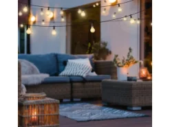 Globo LED-Lichterkette Kunststoff 12 cm Schwarz Matt