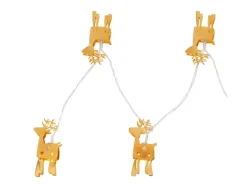 Globo LED-Lichterkette Rentiere 10 LEDs Kunststoff 165 cm Gold