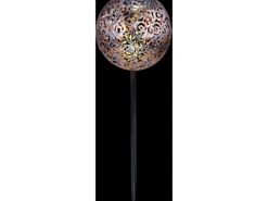 Globo LED-Solaraußenleuchte Kugel Dekogeflecht Silber 54 cm x 18,5 cm x 18,5 cm