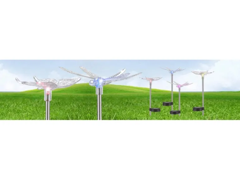 Globo LED-Solaraußenleuchte in Insektenform 4 Stk. Bunt