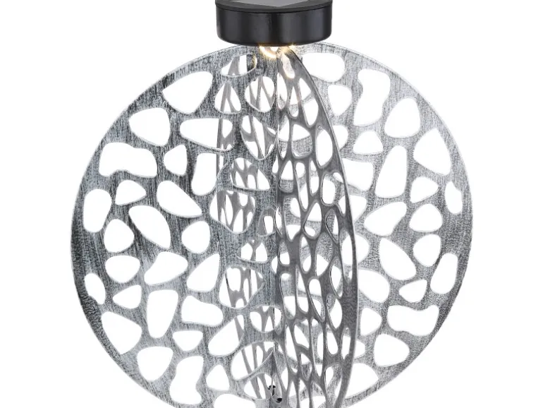 Globo LED-Solaraußenleuchte mit Erdspieß Metall Silber