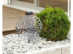 Globo LED-Solaraußenleuchte mit Erdspieß Metall Silber