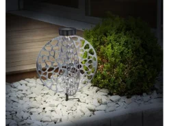 Globo LED-Solaraußenleuchte mit Erdspieß Metall Silber