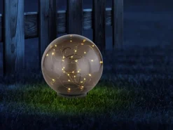 Globo LED-Solaraußenleuchte Kugel Ø 20 cm mit Lichterkette 30-flammig