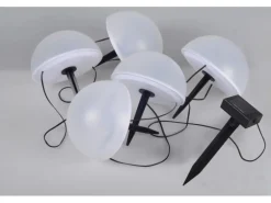 Globo LED-Solaraußenleuchte 5 Halbkugeln mit Erdspieß und RGB-Kette