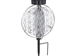 Globo LED-Solaraußenleuchte mit Erdspieß Silber