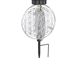 Globo LED-Solaraußenleuchte mit Erdspieß Silber