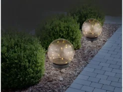 Globo LED-Solaraußenleuchte Kugel Ø 15 cm mit Lichterkette 20-flammig