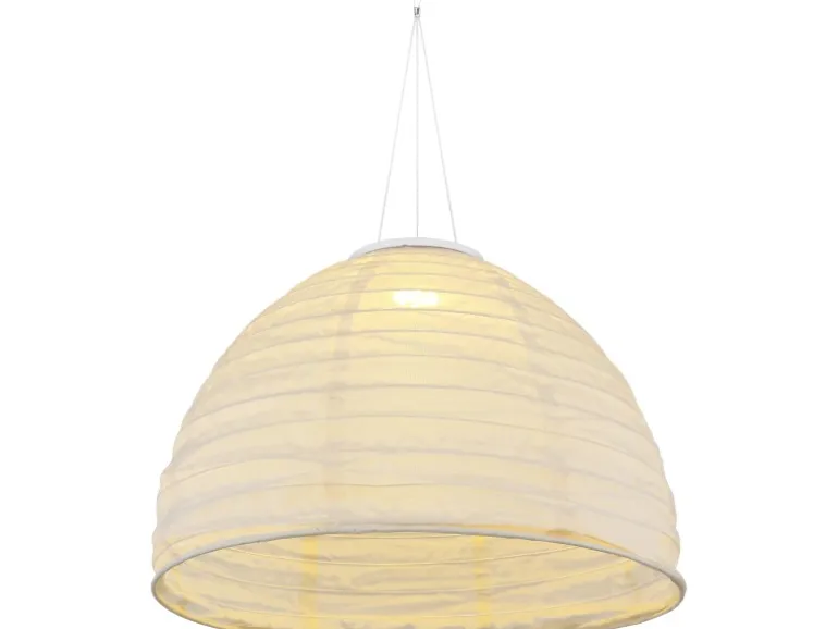 Globo LED-Solarhängeleuchte Leinen Weiß Ø 40 cm H: 30 cm