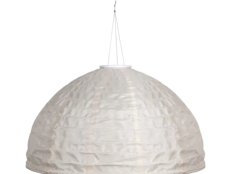 Globo LED-Solarhängeleuchte Leinen Weiß Ø 40 cm H: 30 cm