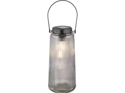 Globo LED-Solarleuchte Kunststoff Glas Rauchfarbe 25 cm x Ø 11,5 cm