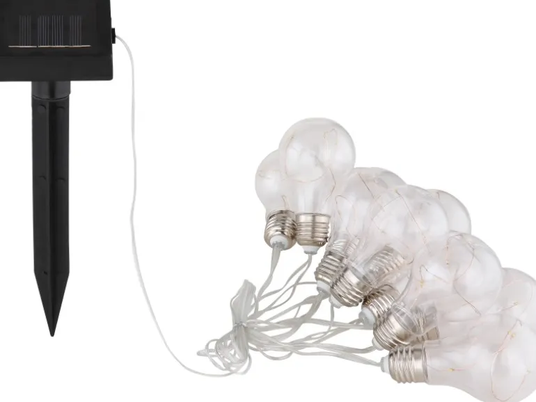 Globo LED-Solarlichterkette Kunststoff Silber-Grau