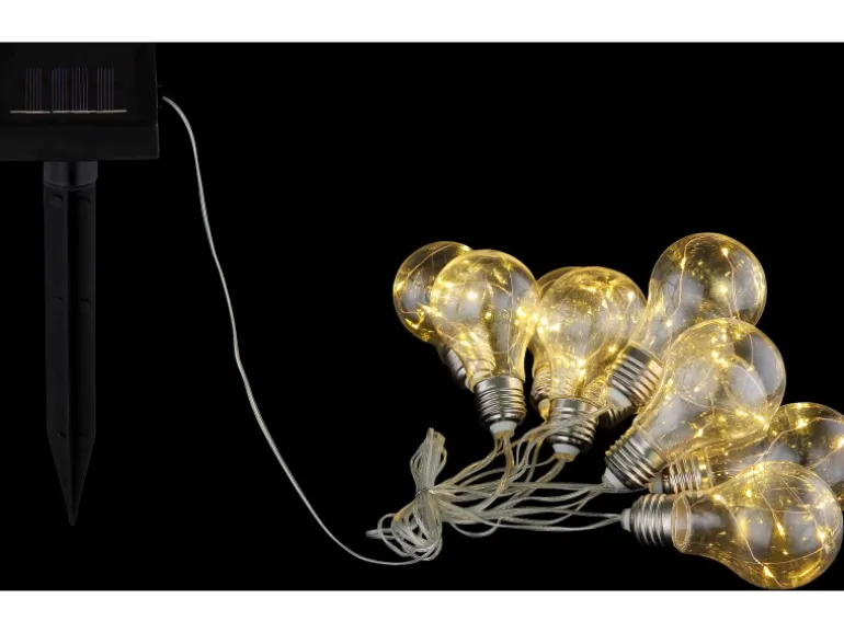 Globo LED-Solarlichterkette Kunststoff Silber-Grau