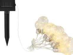 Globo LED-Solarlichterkette Kunststoff Silber-Grau