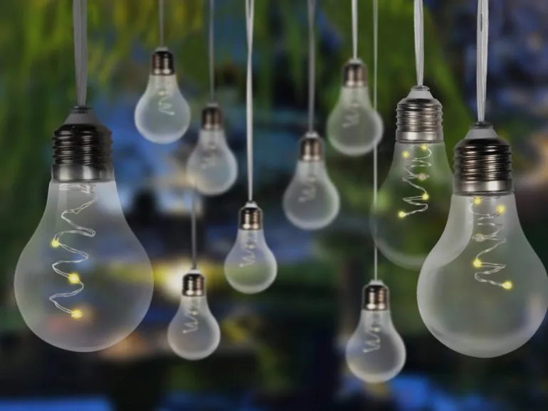 Globo LED-Solarlichterkette Kunststoff Silber-Grau