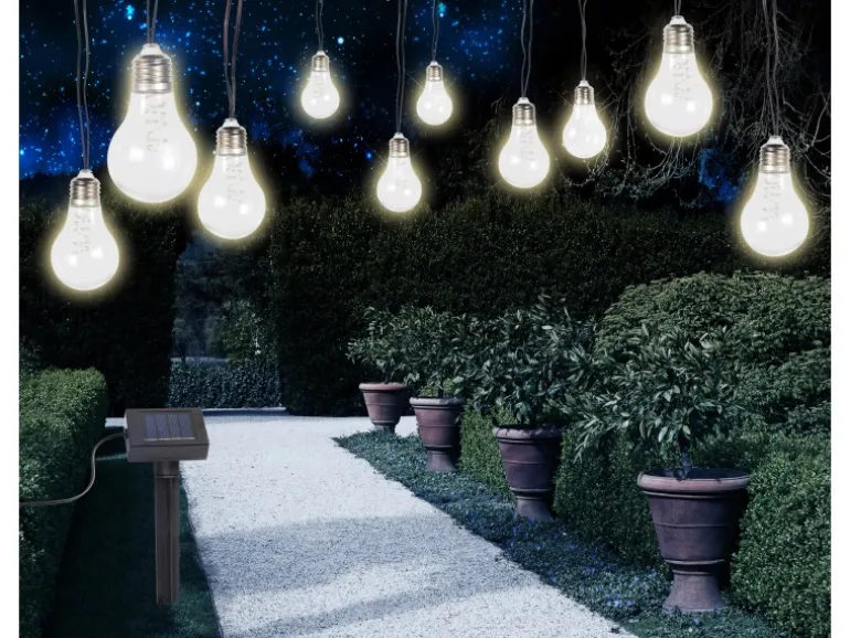 Globo LED-Solarlichterkette Kunststoff Silber-Grau