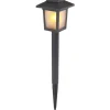Globo LED-Solarspieß Fackel 8 cm x 8 cm x 37 cm Schwarz 3er-Set