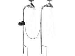 Globo Solarleuchte Metall 2er Set Silber