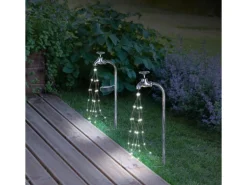 Globo Solarleuchte Metall 2er Set Silber