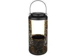 Globo Solarleuchte Metall 41 cm Schwarz Matt