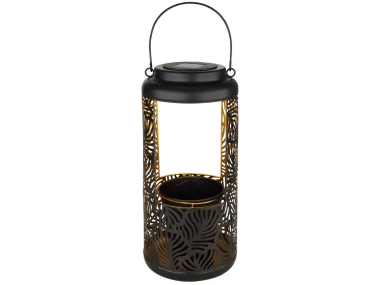 Globo Solarleuchte Metall 41 cm Schwarz Matt