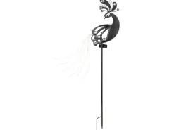 Globo Solarleuchte Metall 88 cm Silbergrau Antik