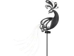 Globo Solarleuchte Metall 88 cm Silbergrau Antik