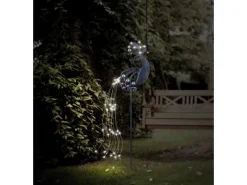 Globo Solarleuchte Metall 88 cm Silbergrau Antik