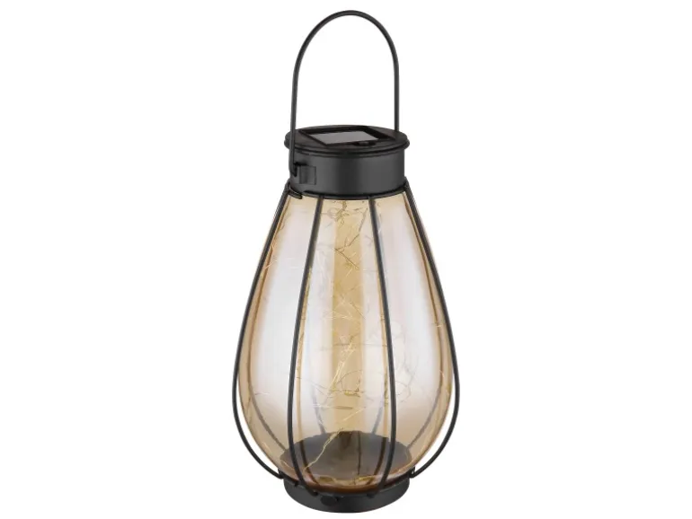 Globo Solarleuchte Metall 30 cm Schwarz Matt