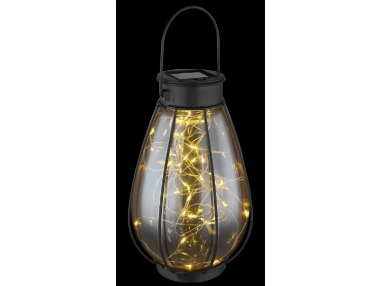 Globo Solarleuchte Metall 30 cm Schwarz Matt