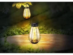 Globo Solarleuchte Metall 30 cm Schwarz Matt