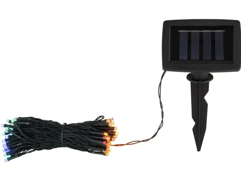 Globo Solar-Lichterkette Kunststoff 2,4 cm Schwarz Matt