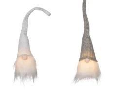 Gnom Weiß-Grau Sortiment 2 LED batterieb. 8 x 7,5 x 33cm